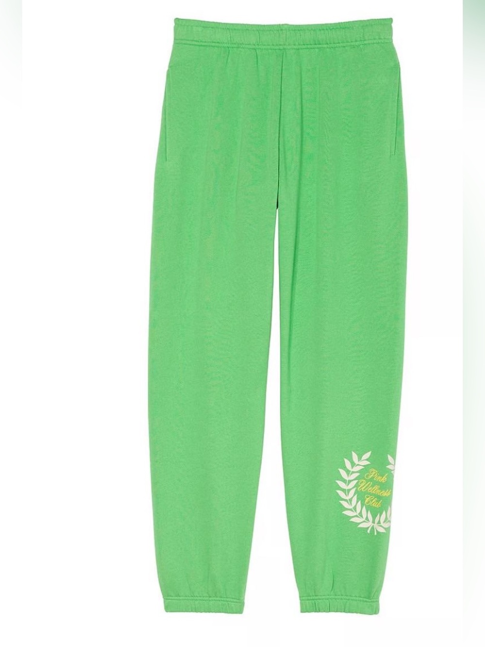PINK Victoria's Secret Green Wellness Club Sweatpants with Pink Logo